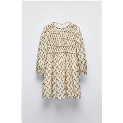 FLORAL DOTTED MESH DRESS