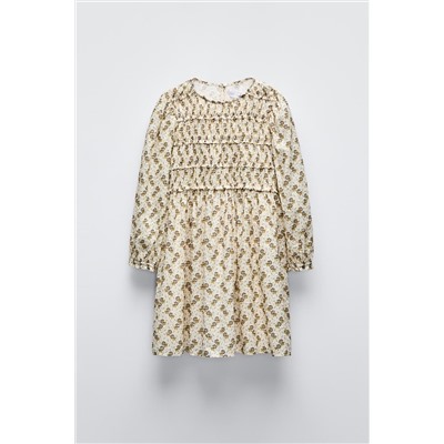 FLORAL DOTTED MESH DRESS