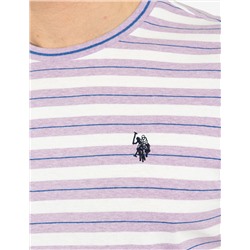 YARN DYE STRIPE JERSEY CREW NECK T-SHIRT