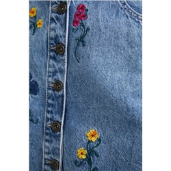 Minifalda vaquera floral