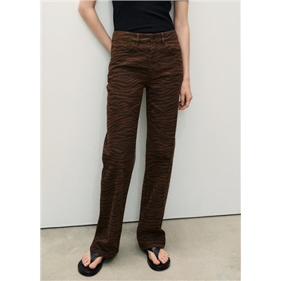 Jeans rectos estampado cebra