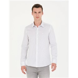 Lacivert Slim Fit Uzun Kollu Gömlek