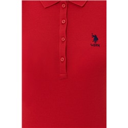 Kadın Kırmızı Basic Polo Yaka Tişört