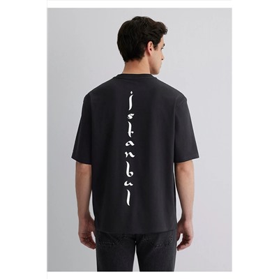Mavi İstanbul Baskılı Siyah Tişört Relaxed Fit / Rahat Kesim 0612999-900