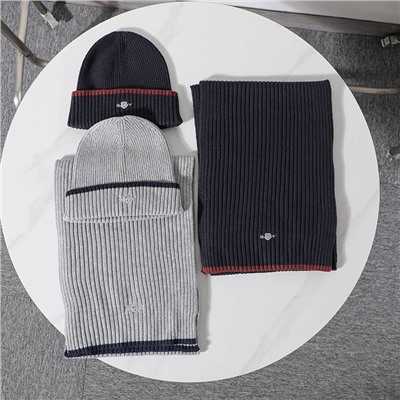 Мужской комплект шапка и шарф из смесовой шерсти  Gan*t