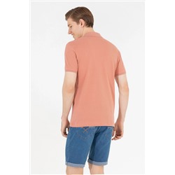 Erkek Pudra Basic Polo Yaka Tişört