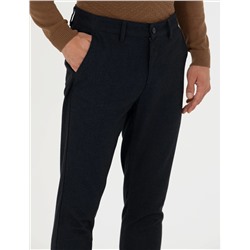 Lacivert Slim Fit Kanvas Pantolon