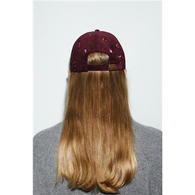 EMBROIDERED CORDUROY CAP