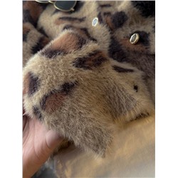 Универсальный кардиган из искусственного меха с длинным рукавом с анималистичным принтом. Экспорт