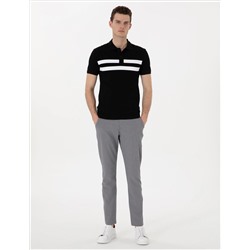 Gri Slim Fit Gofre Kanvas Pantolon