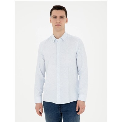 Açık Mavi Slim Fit Uzun Kollu Gömlek