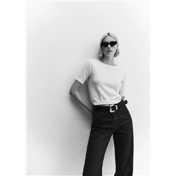 Jeans rectos efecto brillo