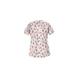 UA Who Done It White Print Scrub Top