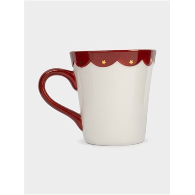 Кружка, 510 мл, керамика D, бело-красная, Лошадка-качалка, New year