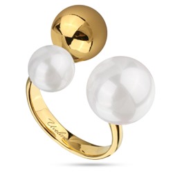 Кольцо Просекко (Майорка 8-12 мм белая; покрытие золото), Есть комплект