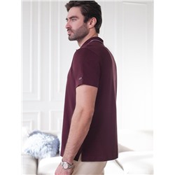 Футболка поло с плетеным воротником на пуговицах из эластичного хлопка