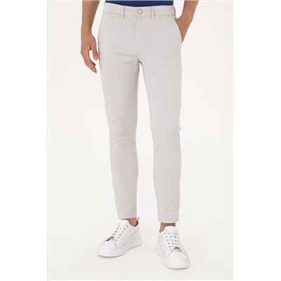 Erkek Açık Gri Kanvas / Chino Pantolon