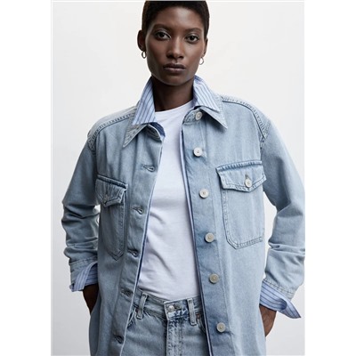 Sobrecamisa vaquera oversize -  Mujer | MANGO OUTLET Melilla