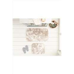 Madame Coco Damien Banyo Paspası - Beyaz/gri - 60x100 Cm 1KBAPA0528-8682116774543