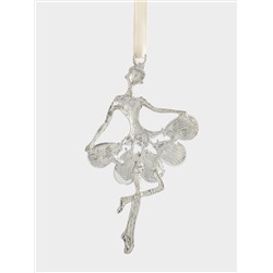 Игрушка елочная, 8 см, металл, серебристая, Балерина, Event