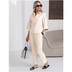 Брюки бананы с поясом на резинке из плотного лиоцелла