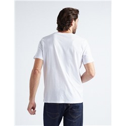 V-neck T-shirt, Men, White