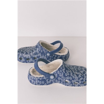 Zapatillas casa zueco forrado flores