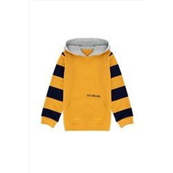 Erkek Çocuk Hardal Kapüşonlu Sweatshirt
