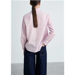 Женская рубашка из смесового льна и хлопка   MANG*O