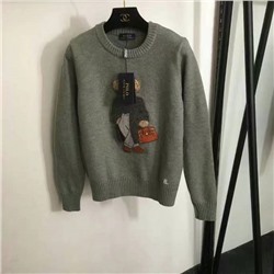 20247940 Polo Ralph lauren Ralph Lauren, сумка нового стиля, пуловер с нашивкой в ​​виде медведя, свитер с длинными рукавами, серый, SML, [размер L; ширина плеч 36, обхват груди 96, длина рукава 61, длина одежды 57]
