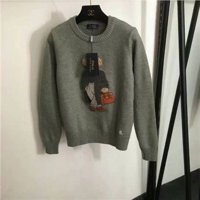 20247940 Polo Ralph lauren Ralph Lauren, сумка нового стиля, пуловер с нашивкой в ​​виде медведя, свитер с длинными рукавами, серый, SML, [размер L; ширина плеч 36, обхват груди 96, длина рукава 61, длина одежды 57]