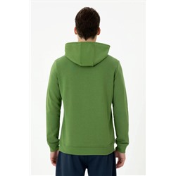 Erkek Yeşil Kapüşonlu Sweatshirt
