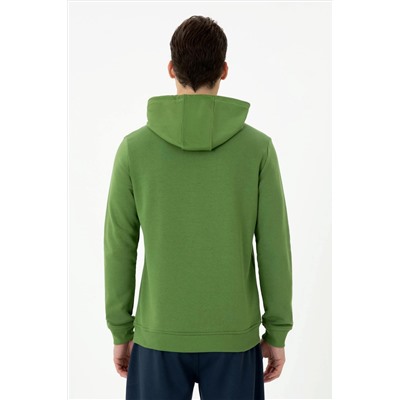 Erkek Yeşil Kapüşonlu Sweatshirt