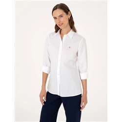 Beyaz Slim Fit Uzun Kollu Gömlek
