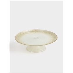 Блюдо на ножке, 21х7 см, стекло, молочное/шампань, Marbella