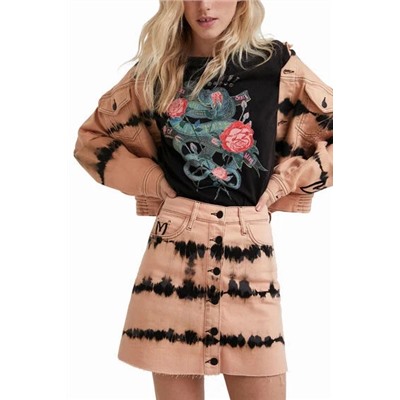 Minifalda vaquera tie-dye