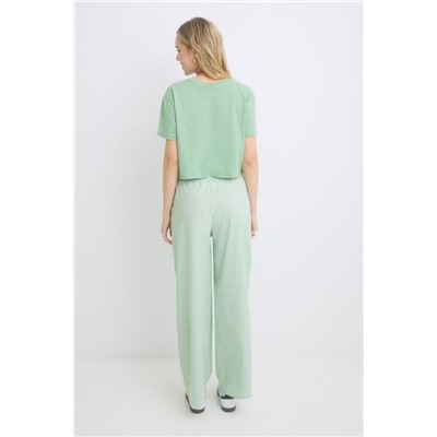 Pijama 100% algodón cuadro vichy verde