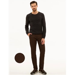 Kahverengi Slim Fit Kanvas Pantolon
