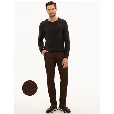 Kahverengi Slim Fit Kanvas Pantolon