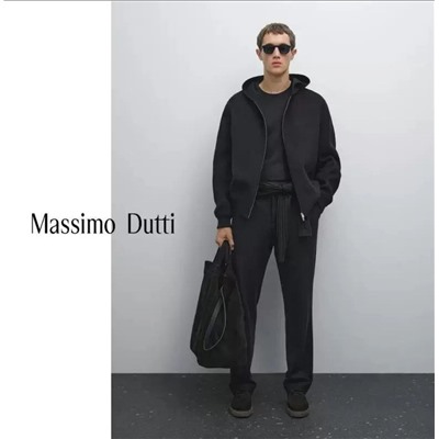 Мужское элегантное двухстороннее шерстяное пальто на молнии с капюшоном  Massim*o Dutti