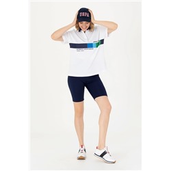 Kadın Beyaz Polo Yaka Tişört