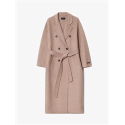 Двубортное пальто из шерсти, R133/toffees