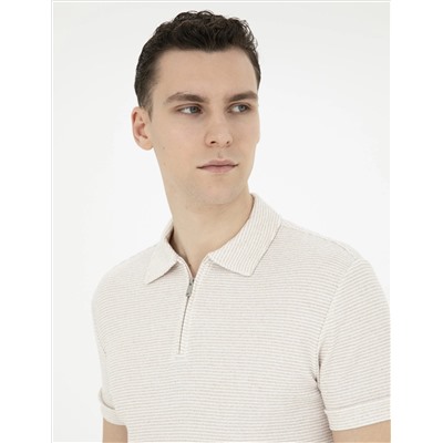 Bej Slim Fit Tişört