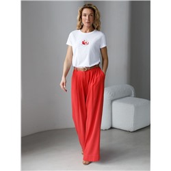 Свободная футболка с принтом из премиального хлопка с эластаном