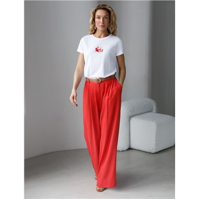 Свободная футболка с принтом из премиального хлопка с эластаном