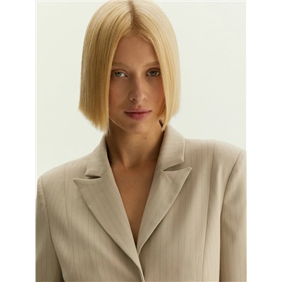 Жакет-платье макси в полоску, ML891/ginger