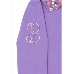 Kız Çocuk Lila Basic Polo Yaka Sweatshirt