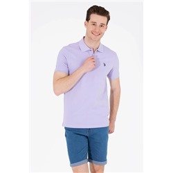 Erkek Lila Basic Polo Yaka Tişört