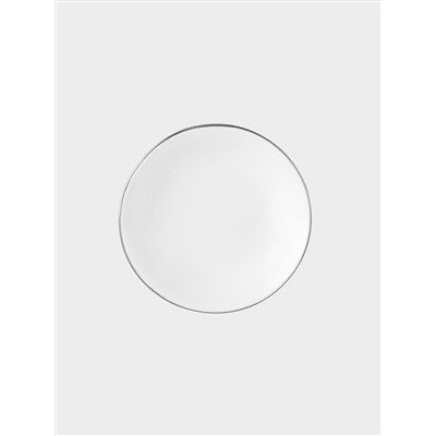 Пиала для соуса, 9,5х2 см, фарфор P, белая, с серебристым кантом, White Platinum