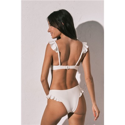 Braga bikini brasileña volantes blanca